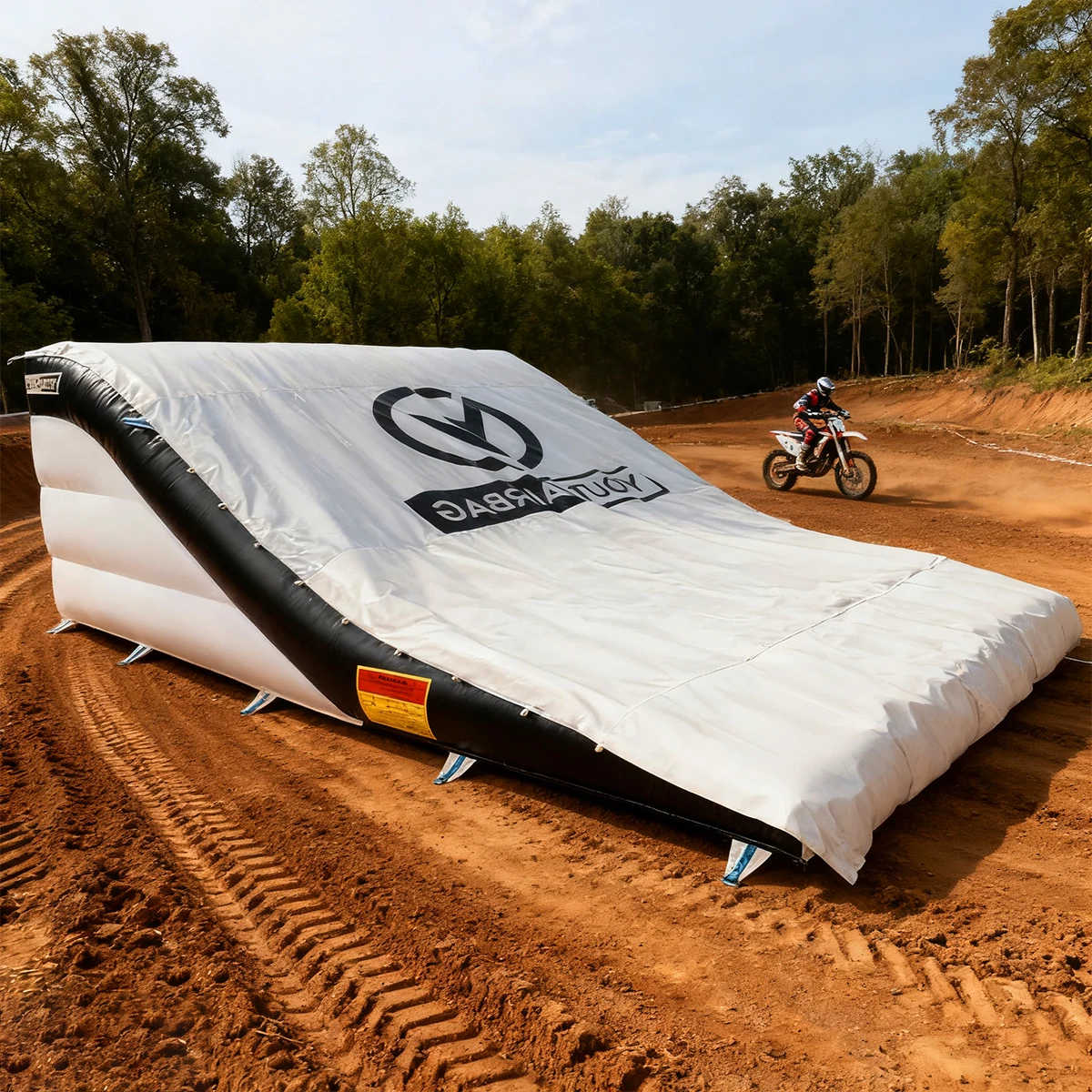 Outdoor Stunt-airbag Opblaasbare landingsairbag met oprit Bike Jump Stunt-airbag voor FMX MTB BMX