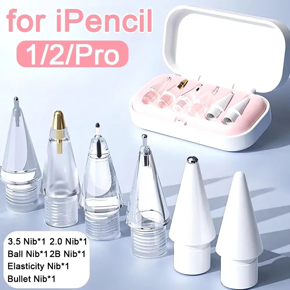 4/6 Pcs Replacement Pencil Tips for Apple Pencil 1/2th iPencil Pro 2B Soft Nibs for iPad Pro Mini Pencil 1/2 Stylus Fine Nib