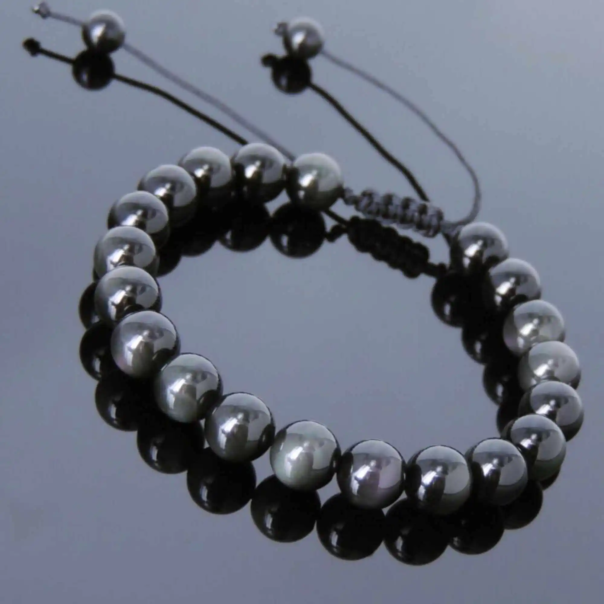Pulseira de Obsidiana Negra Arco-Íris de 6mm para Homens e Mulheres, Terço de Pedra Elástico, Japa Prayer Mala, Joias de Yoga Femininas