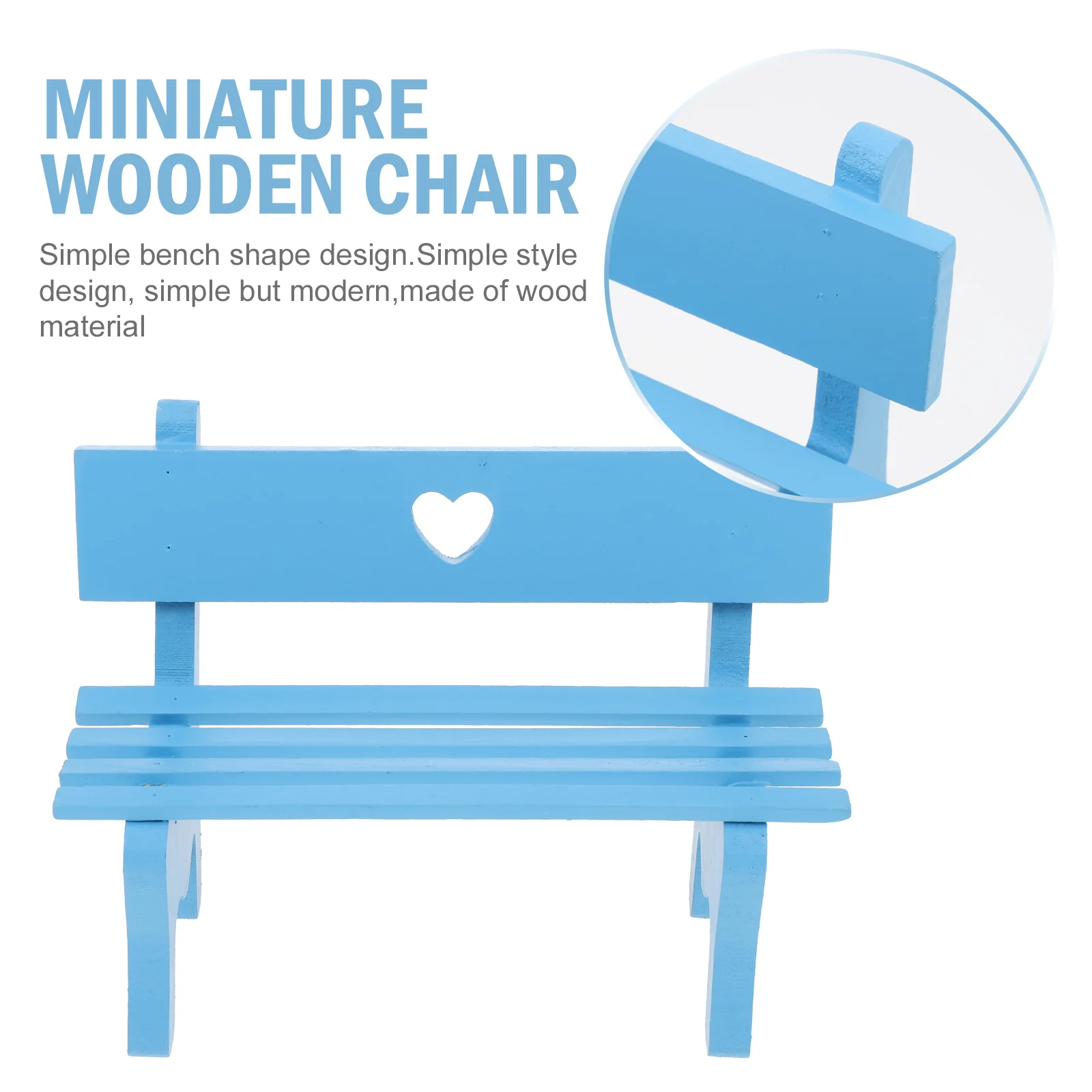 Wooden Bench Ornaments Miniature Model House Accessories Pretend Play Chair Decor Supplies Decoration Dollhouse