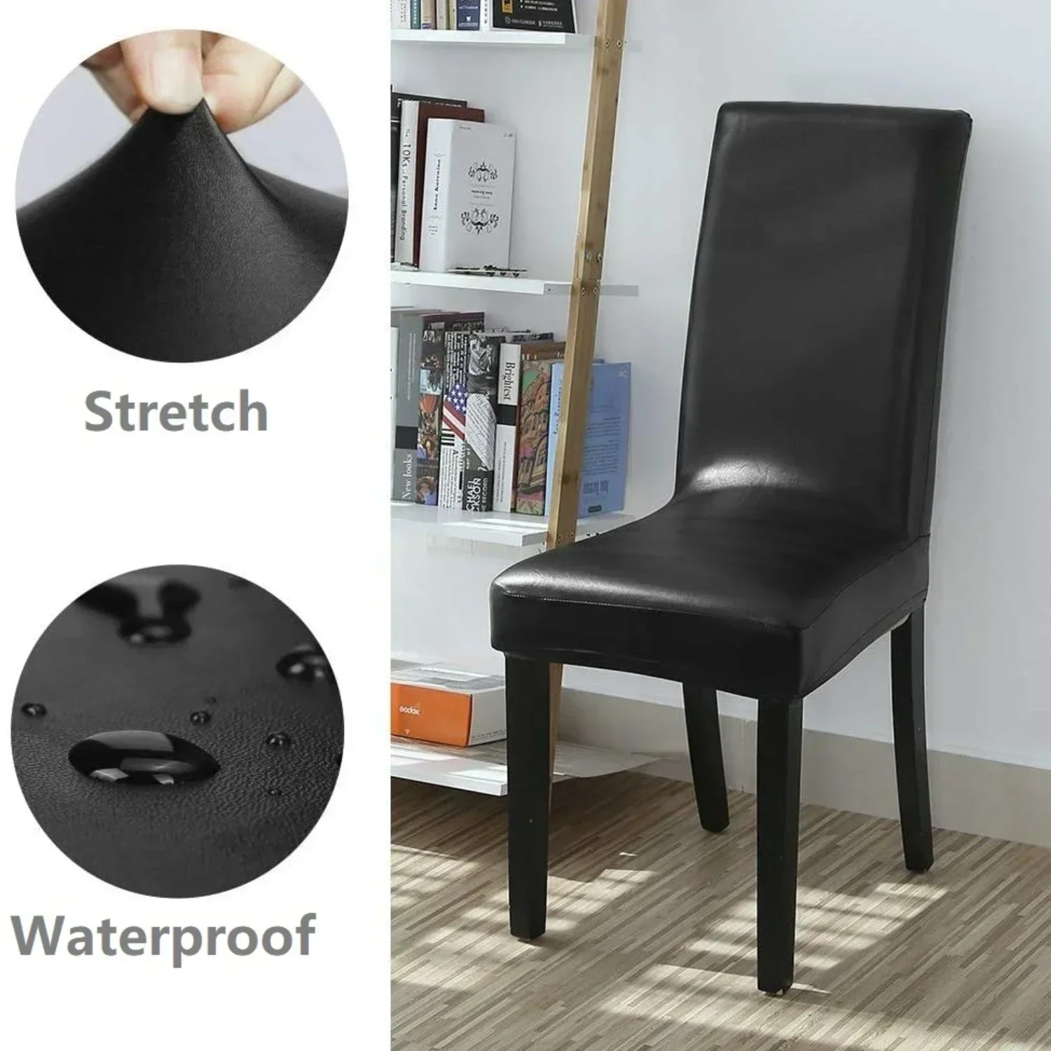 PU Leather Chair Cover Protector For Dining Room Waterproof Dining seat Chair Protector Home Decoration Hotel Banquet wedding