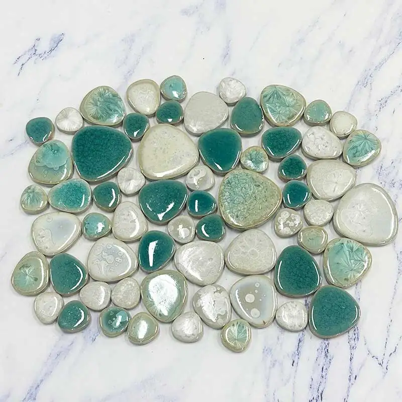 

100g Multi Color Irregular Ceramic Mosaic Tiles DIY Mosaic Making Stones for Craft Hobby Arts Wall Decoration Petal oval 917