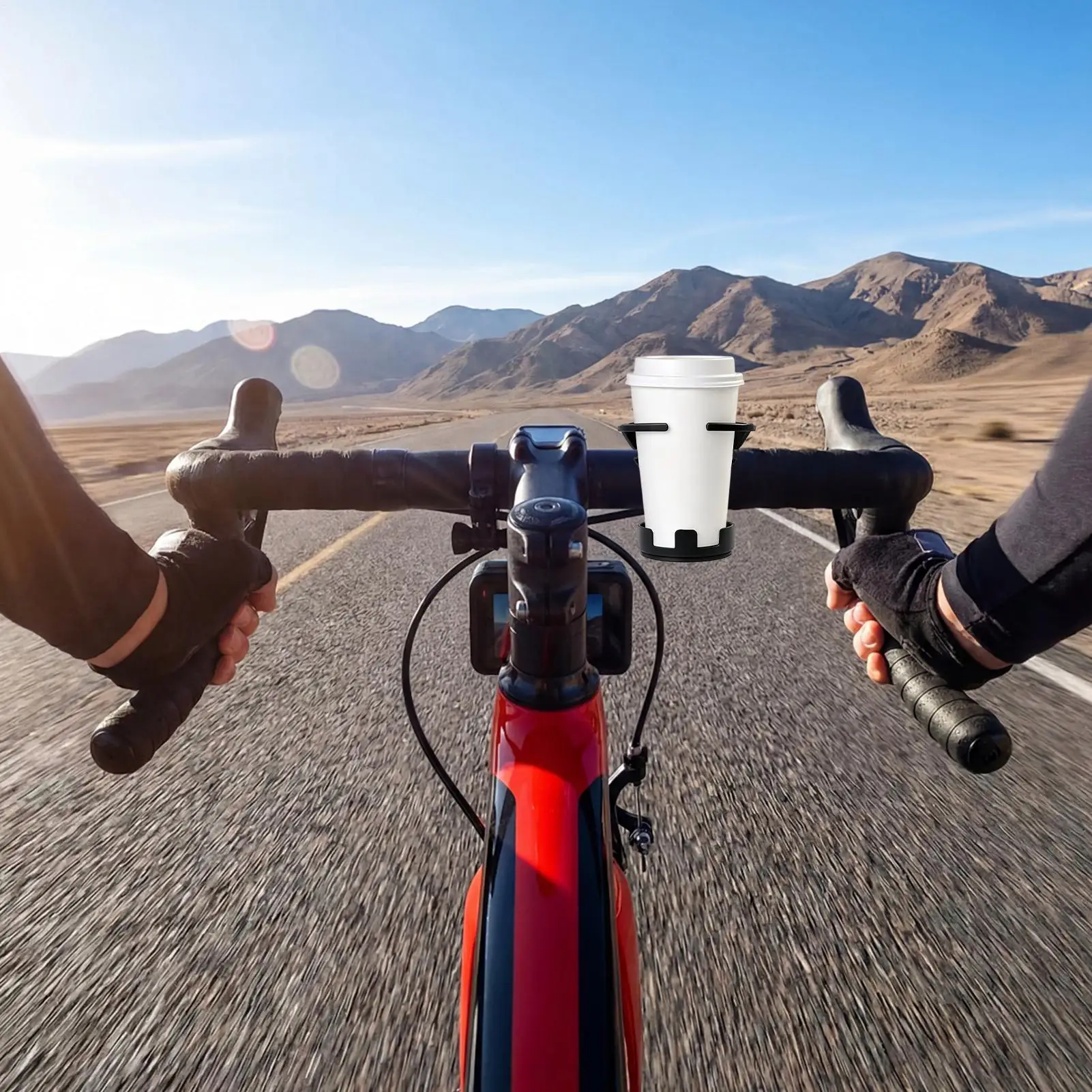 Universal Foldable Motorcycle Cup Holder Anti Shake Rotatable cup holder with detachable clip for Motorbike Bike Scooter