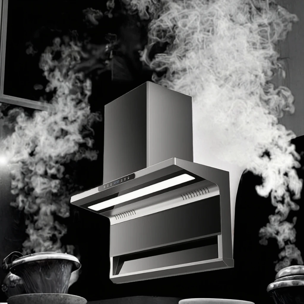 2026 hot sale7-Shaped Top Side Dual Suction Range Hood High Suction Electric Stainless Steel Vented Exhaust for Home Kitchen Use
