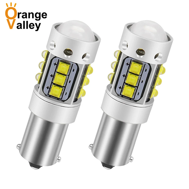 2pcs BAY9S BA9S BAX9S XBD H6W 16 Chips Led White Canbus Error Free LED Reverse Lights 80W White