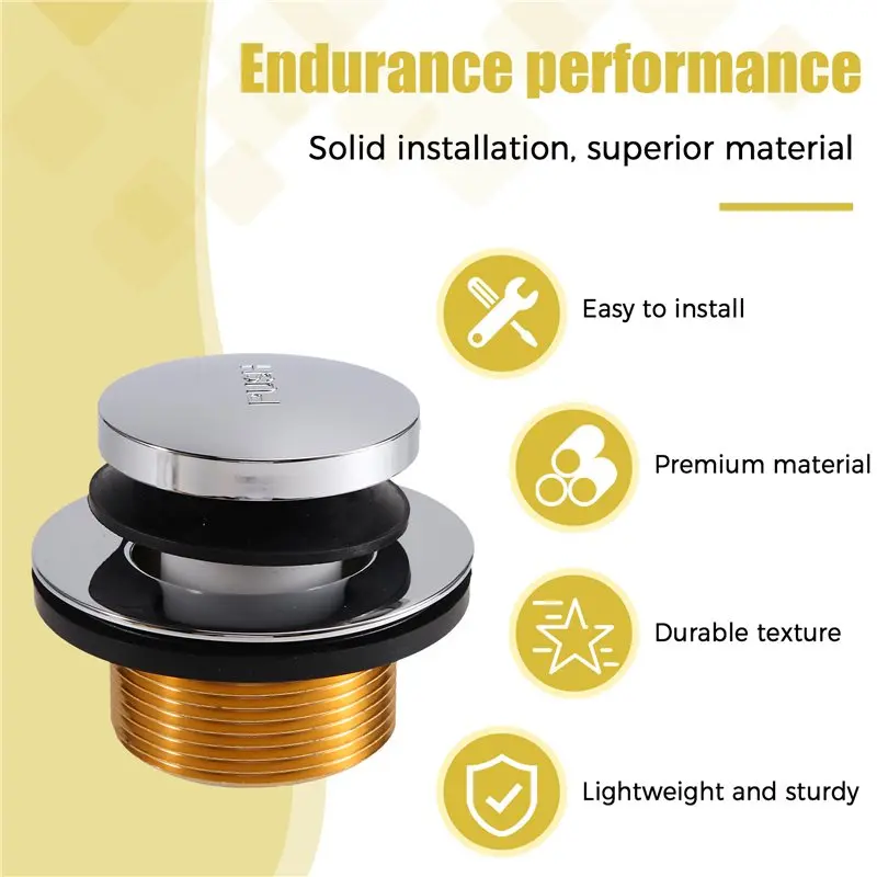 PORK-For LDR 502 5108CP Chrome Toe Touch Bath Tub Drain Stopper With Flange And Drain Washer