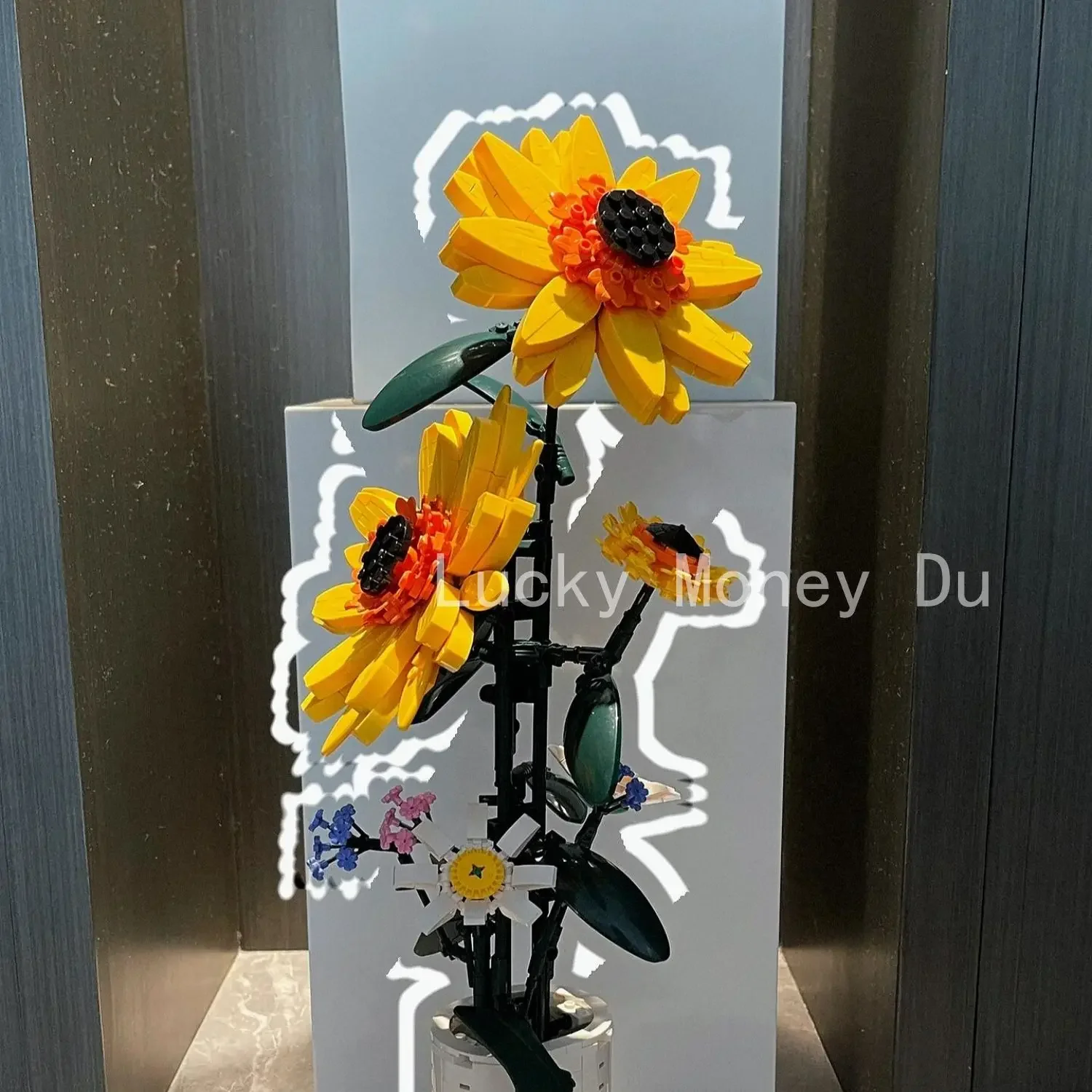 Bloques de construcción de girasoles grandes de 55cm, juguetes educativos de flores, juegos para padres e hijos, partículas grandes que no daña los ojos, regalos para niños