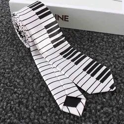 1 Pc Fashion Personalized Piano Keyboard Necktie For Men Fancy Dress Classic Music Skinny Tie Creative Male Gifts
