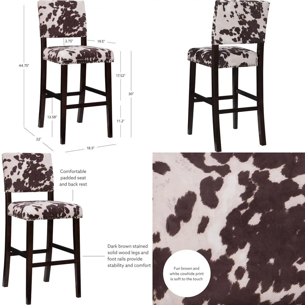 

Brown 19W x 22.5D x 44.75H Corey Bar Stool, Udder Madness Design