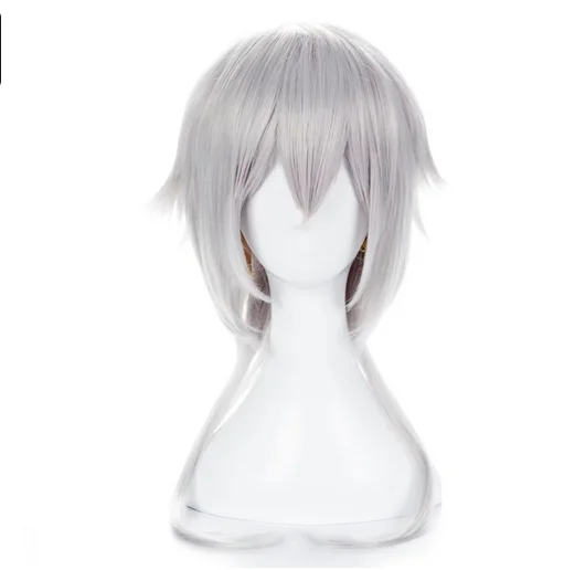 Anime Bungo Stray Dogs Fukuzawa Yukichi Silvery White Heat Resistant Hair Cosplay Costume Wig