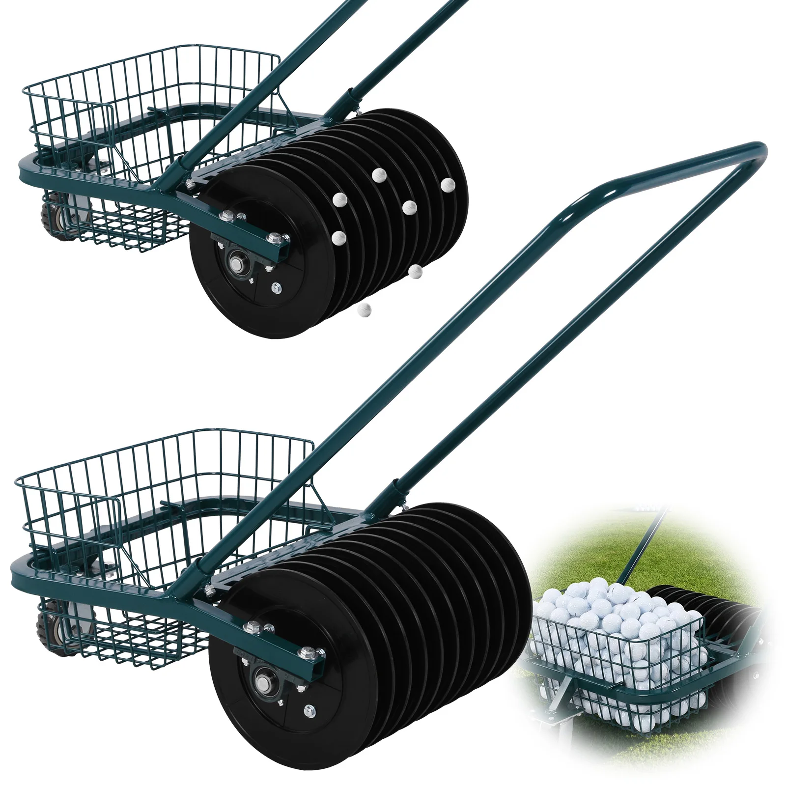 

Golf Ball Picker Upper No Bending Over Collector Basket Saving Time and Effort for Backyard Practice & Training