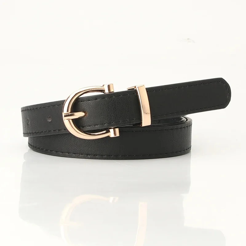 2024 Women Belts New PU Leather Simple Metal Buckle Belt Girls Dress Jean Pants Waistband Belts for Lady Luxury Designer Brand image 3