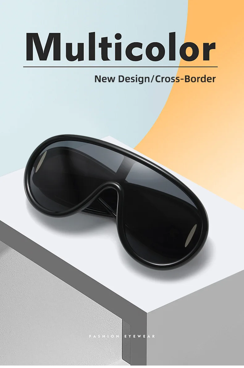Y2K Sport Punk Sonnenbrille Frauen Männer Einteilige Sonnenbrille für Damen Luxus Marke Übergroßen Steampunk Brillen Goggle UV400 – Detail 1