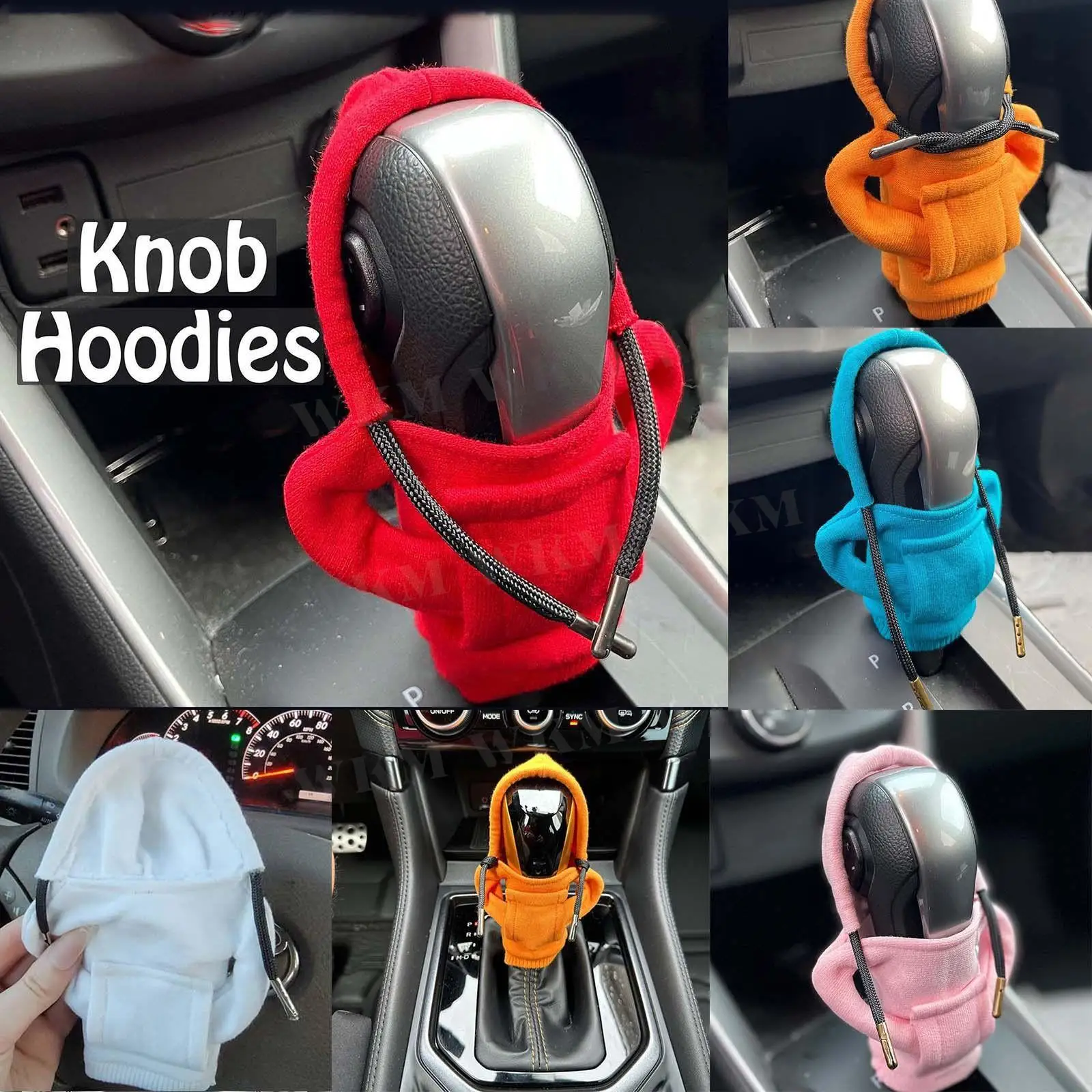 Fashion Hoodies-Car Gear Shift Knob Cover Manual Handle Gear Shift Decor Hoodie Cover Automatic Car Interior Accessories