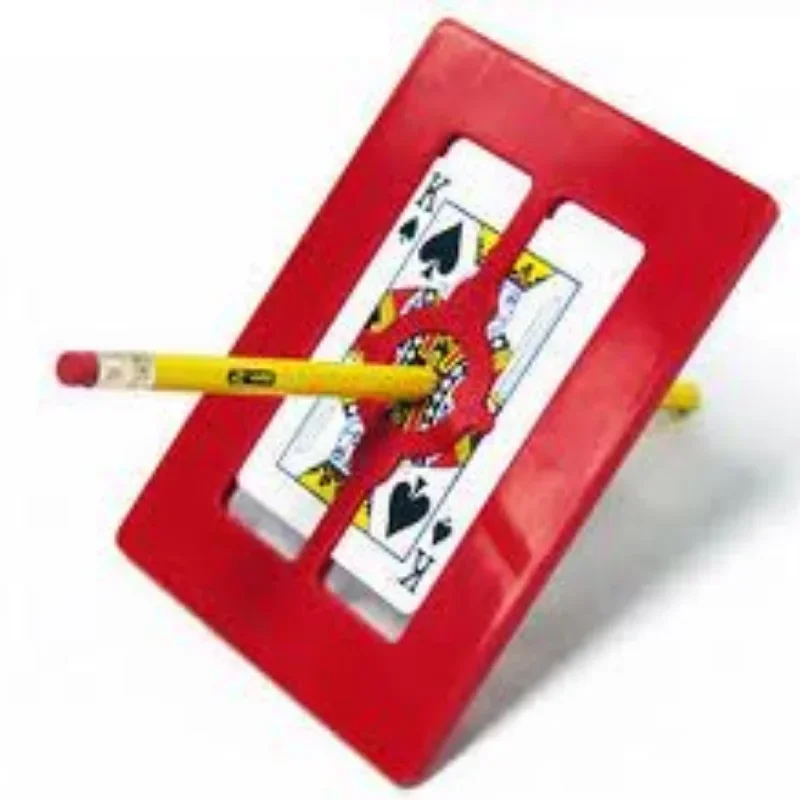 Easy To Do Magic Penetration Frame Pencil Through Card Magic Trick Magician Close Up Gimmicks Props Mentalism Comedy Magie Games