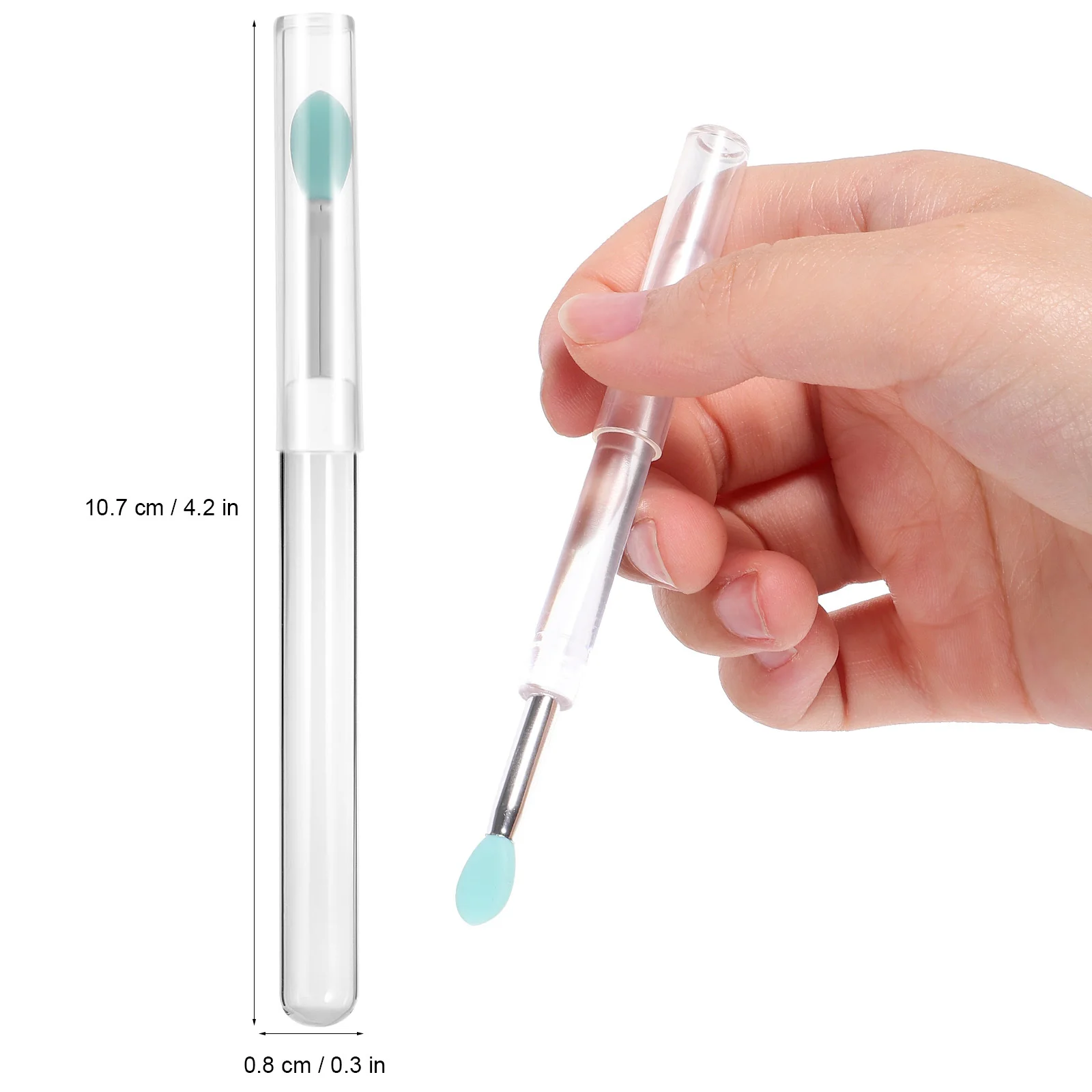 10 pezzi pennelli applicatori per labbra in silicone riutilizzabili applicatore per balsamo per labbra coperchio applicatori per trucco portatili pennelli per rossetti