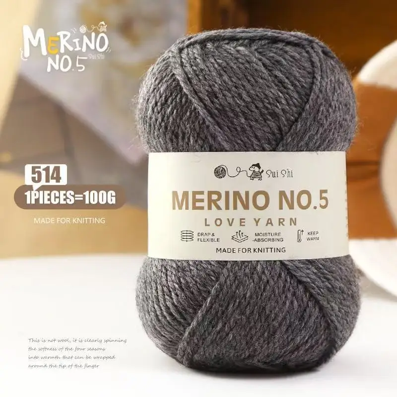 100g Australian Merino Wool Yarn 2mm Medium Coarse Wool Thread for Hand Knitting Sweater Pants Scarves Shawls Clothes