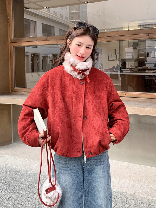 

Кожаная куртка Cisas из овчины и замши с меховой подкладкой для женщин, новая коллекция осень-зима