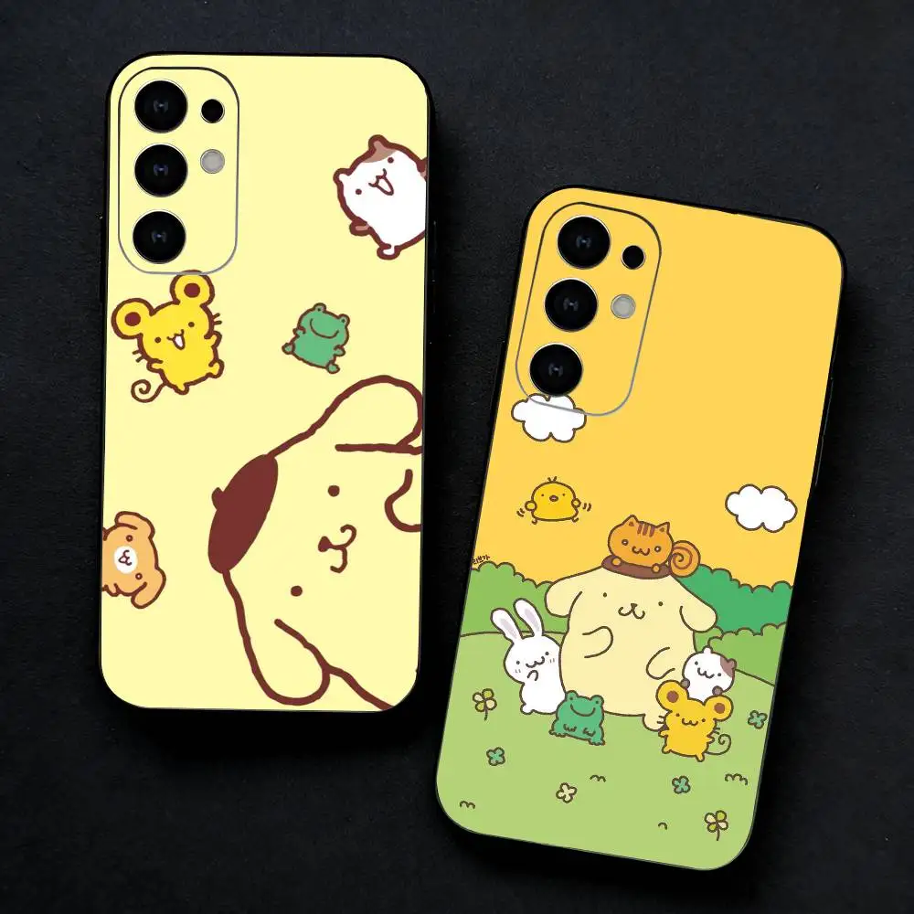 Cute Yellow P-Pompompurins Phone Case For Samsung S25,S24,S23,S22,S21,S20,Plus,Fe,Lite,Others Black Cover