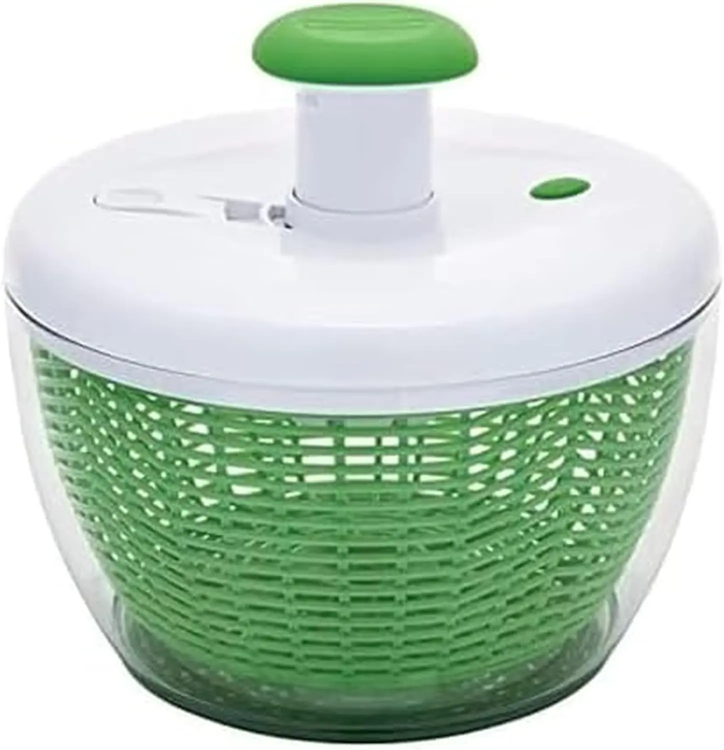 6.6 Quart Green Pump‑Operated Salad Spinner, includes bowl and colander, built‑in draining system, helps make fresh and crisp clean salad and fresh produce.