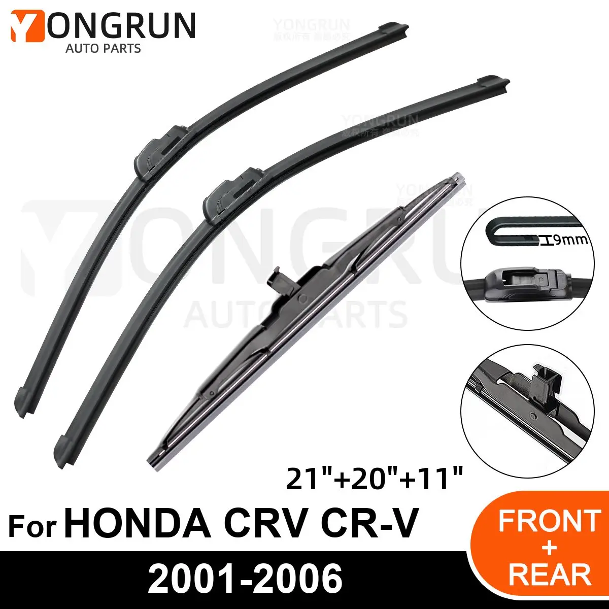 Car Windshield Windscreen Front Rear Wiper Blade Rubber Accessories For HONDA CRV CR-V 21