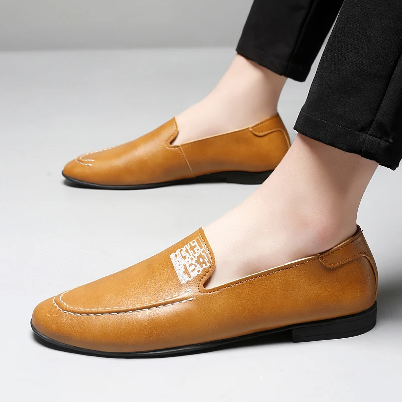 Designer Black Brown Casual Leather Shoes For Men Dad's shoes Loafter Formal Wedding Dress Homecoming Zapatos