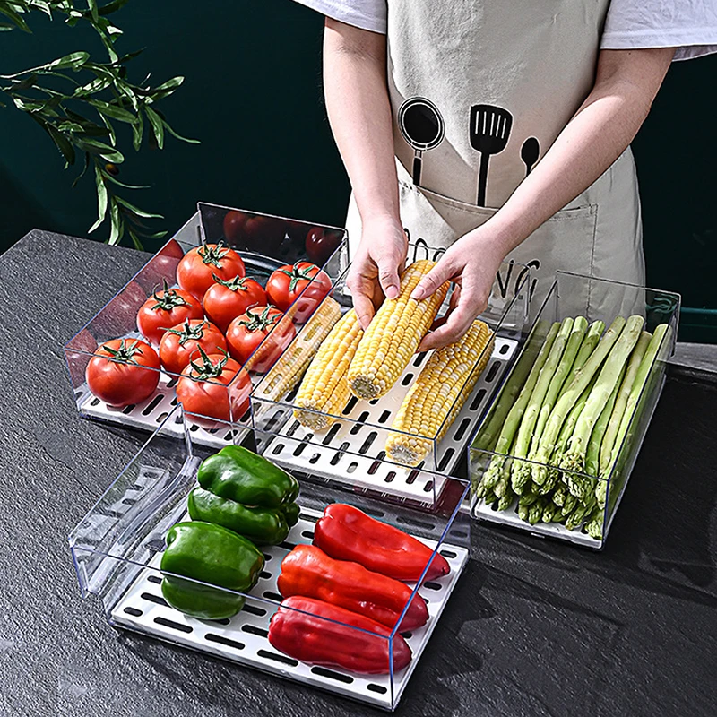 Kitchen Refrigerator Storage Box Drawer-type Fresh-keeping Box Food-grade Eggs And Meat Food Frozen Finishing Storage Box