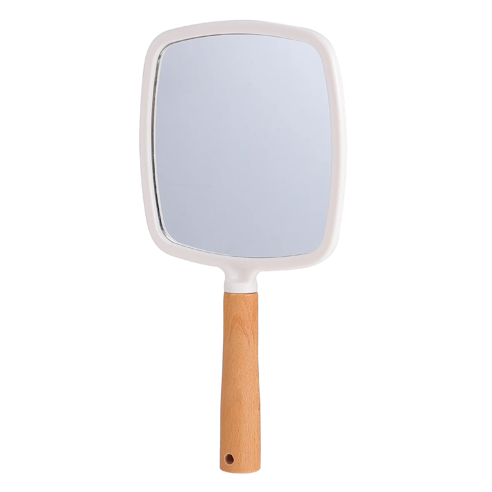 Makeup Mirror Wooden Handle Handheld Mirror Heart Shape Fan Shape Mirror Round Square Mirror Salon Makeup Mirror