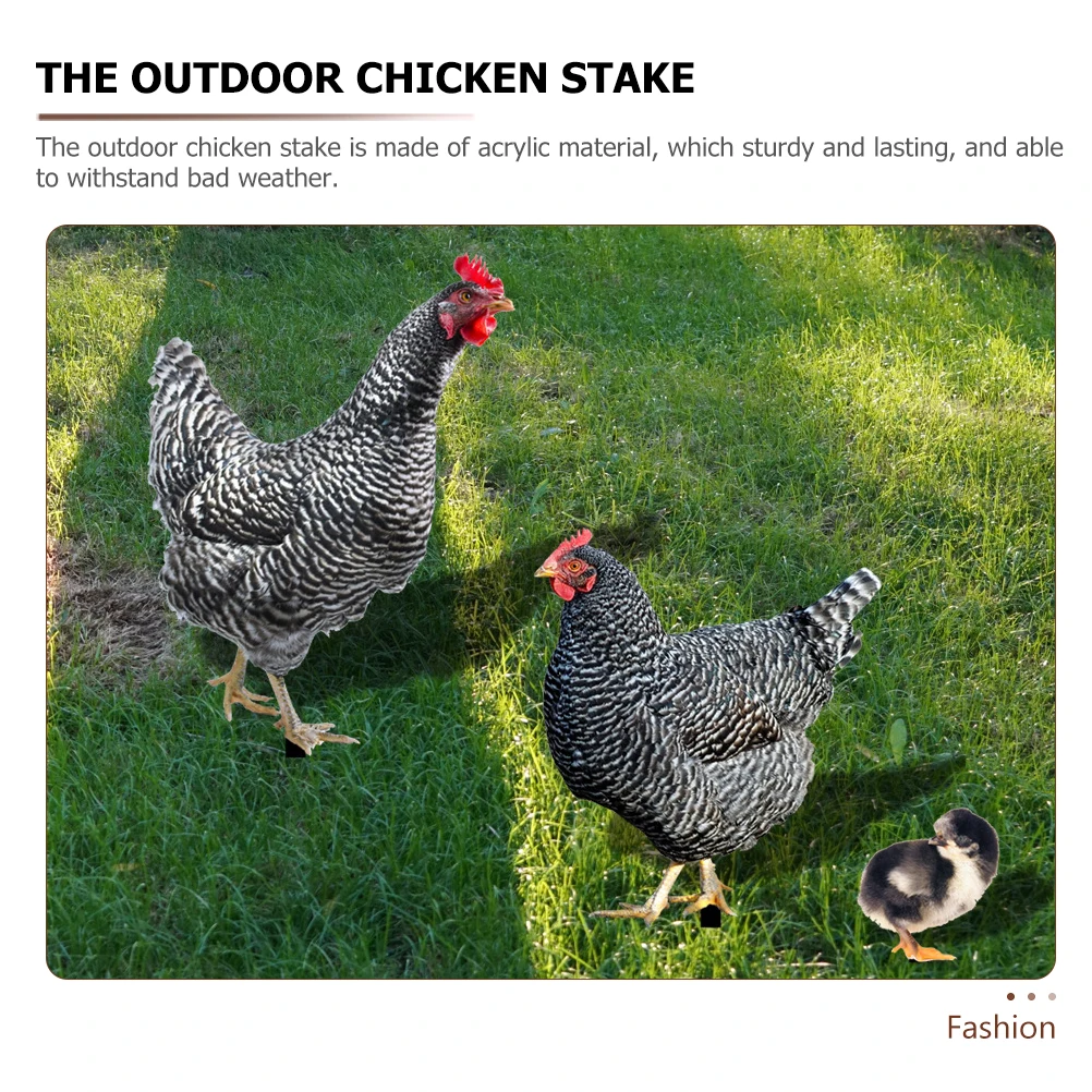 

1 set Simulated Reed Chicken Stake Acrylic Garden Decoration Durable Outdoor Ornament Lawn Sculpture Weather Resistant Yard