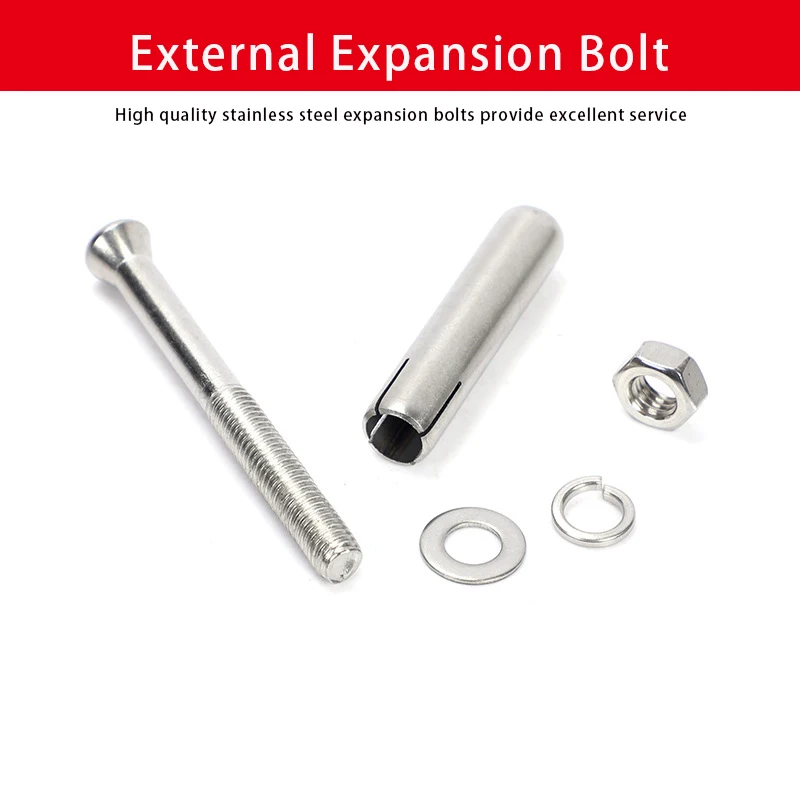 Hex Head Built-in Expansion Concrete Anchor Bolts 4Pcs M6 M8 M10 M12 M14 M16 Stainless Steel Hex Head Built-in Expansion Screws