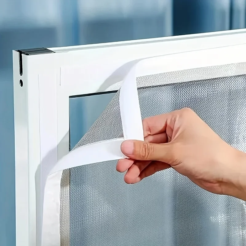 White-edged black-net self-adhesive mosquito repellent net, reusable, invisible installation, insect-proof window screen