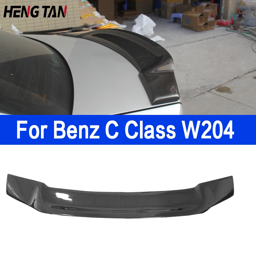 For Mercedes Benz C Class W204 C260 R Style Carbon Fiber Tail fins Rear Deck Spoiler Duckbill Car Wing Retrofit the rear wing