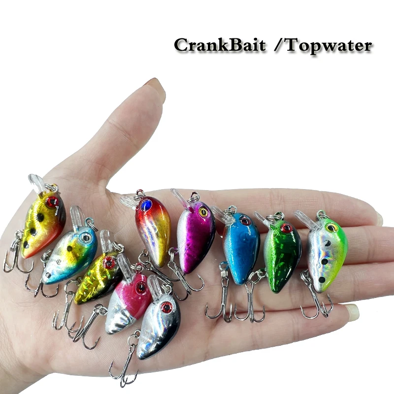 5/10pcs 1.7g 30mm Fishing Lure Set Fishing Hard Bait Mini Minnow Floating Swing Crankbait Crazy Wobblers Artificial Bionic Lures