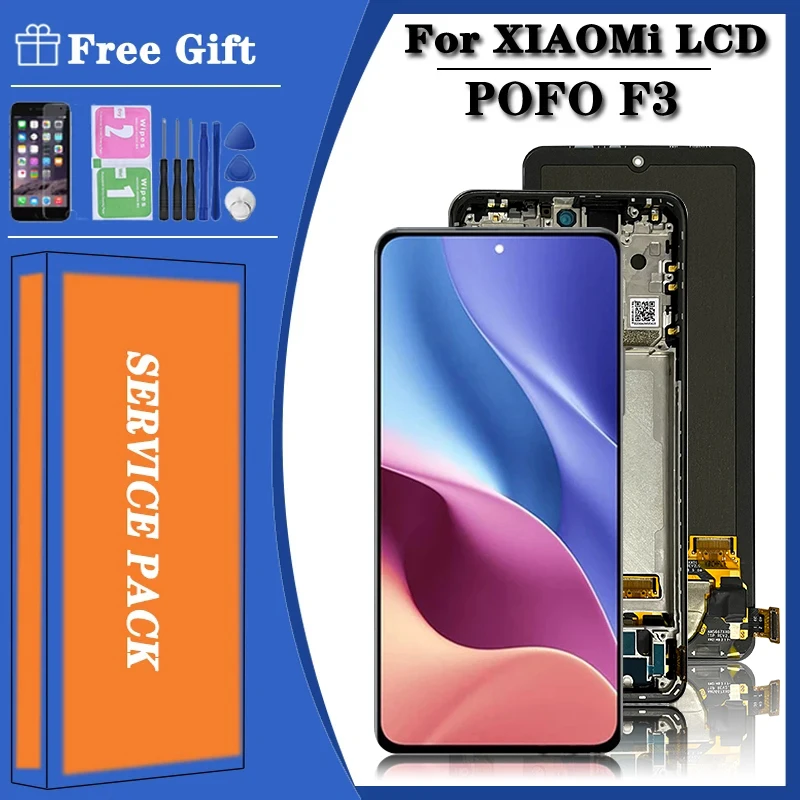 6.67“inch PocoF3 LCD For Xiaomi Poco F3 LCD M2012K11AG Display Digital Touch Screen with Frame For Xiaomi 11i Mi 11i Mi11i