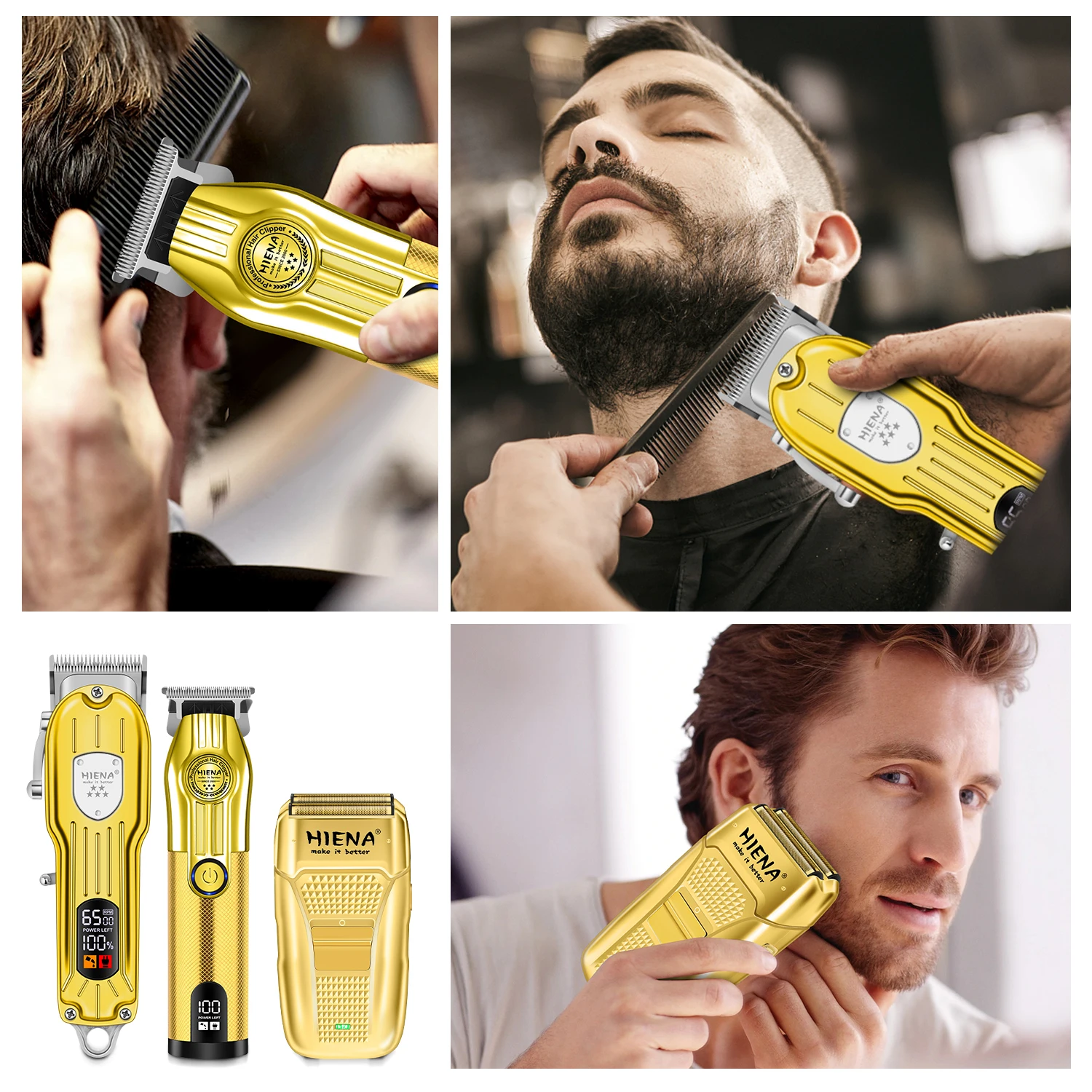 مجموعة تصفيف الشعر الكهربائية الاحترافية للرجال USB قابلة للشحن اللاسلكي لتصفيف الشعر أداة تهذيب اللحية للحلاقين والمصففيين