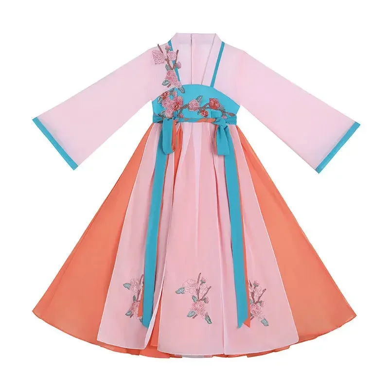 Princess Cosplay Chinese Hanfu Dresses Kids Party Vestidos Baby Long Girls Traditional Clothing Children Girl Fairy Dress Summer