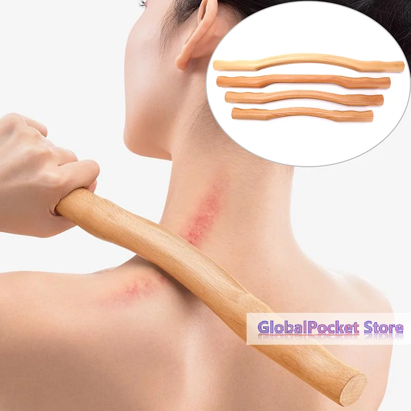 

[TG823]Natural Wood Bamboo Stick for Massage Gouache Wooden Neck Shoulder Back Massager