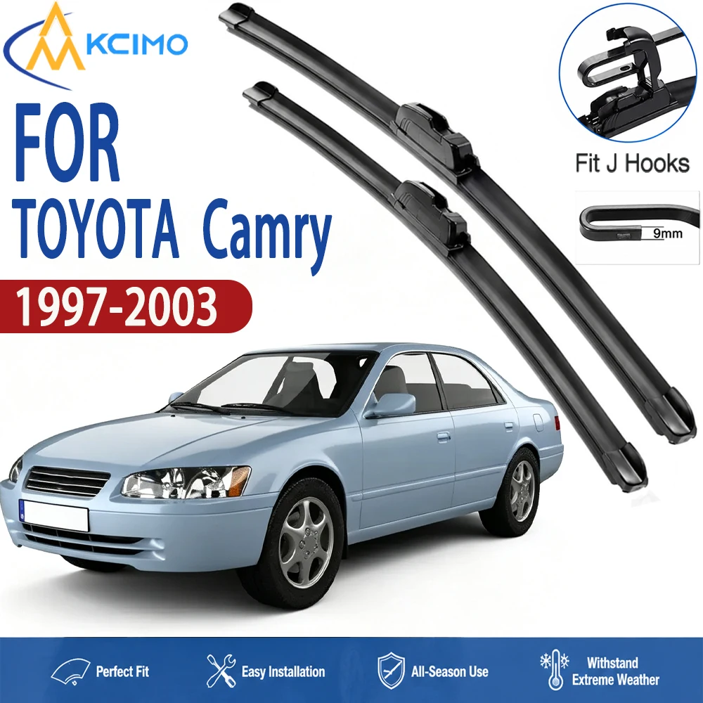 21"+19" U/J Hook Wiper Blade Set For Toyota Camry XV20	1997-2003 Durable Boneless Wipers Clear Quiet Stable Clean Vision
