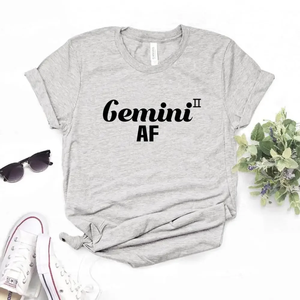 Camiseta com estampa AF de Gêmeos feminina, vintage casual, blusa solta para menina, gráfica, macia, criativa, respirável, manga curta, camiseta hipster