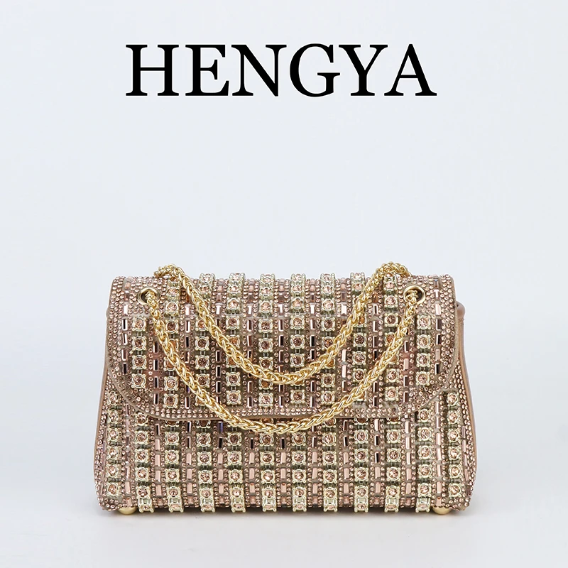 The new fashion lady temperament holding bag shiny dinner bag Banquet bag can be one shoulder crossbody senior formal