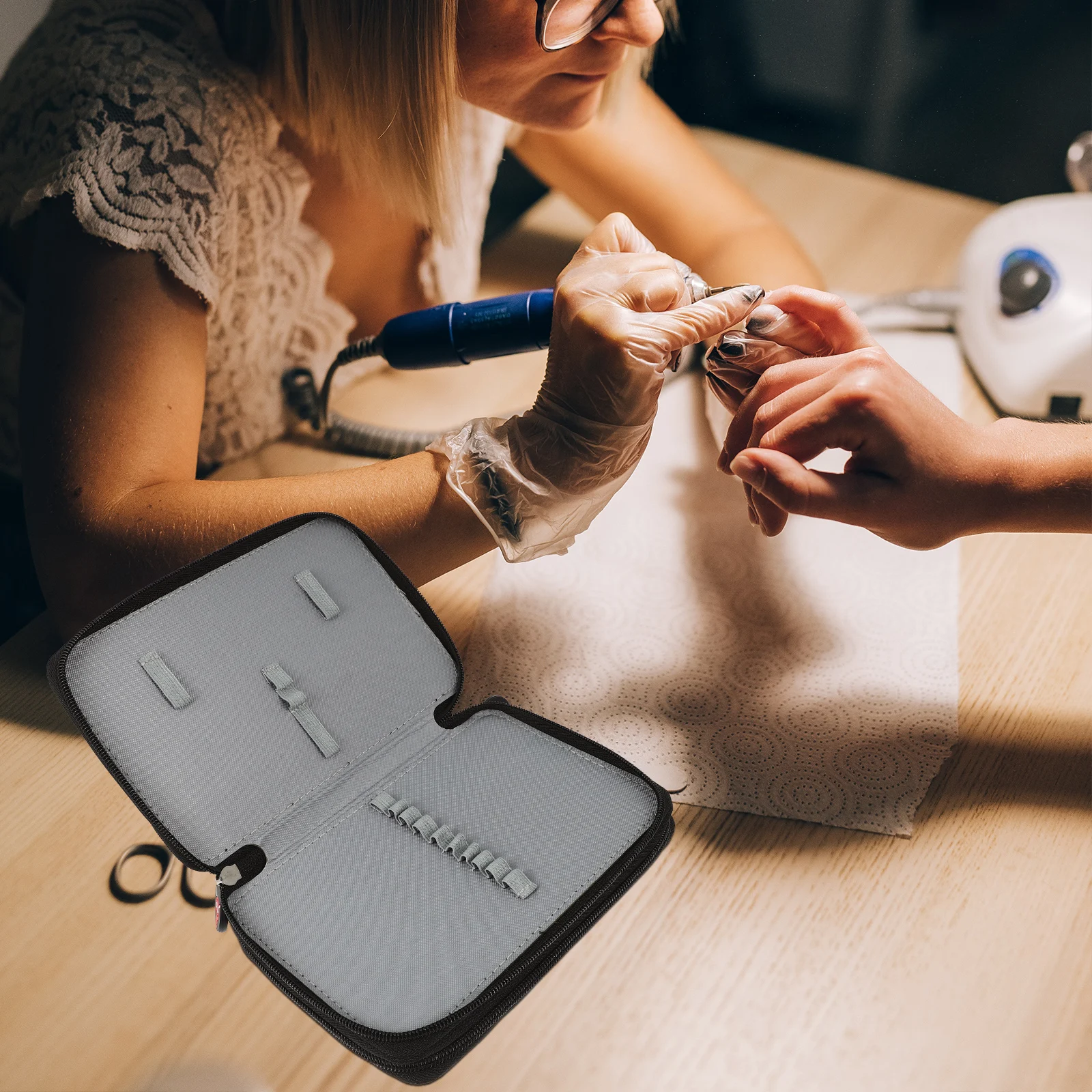 مانيكير أداة حقيبة المدمجة مسمار الفن حامل قلم مقاوم للماء المحمولة فرشاة الحقيبة للسفر صالون التخزين المنظم الحقائب ل #3