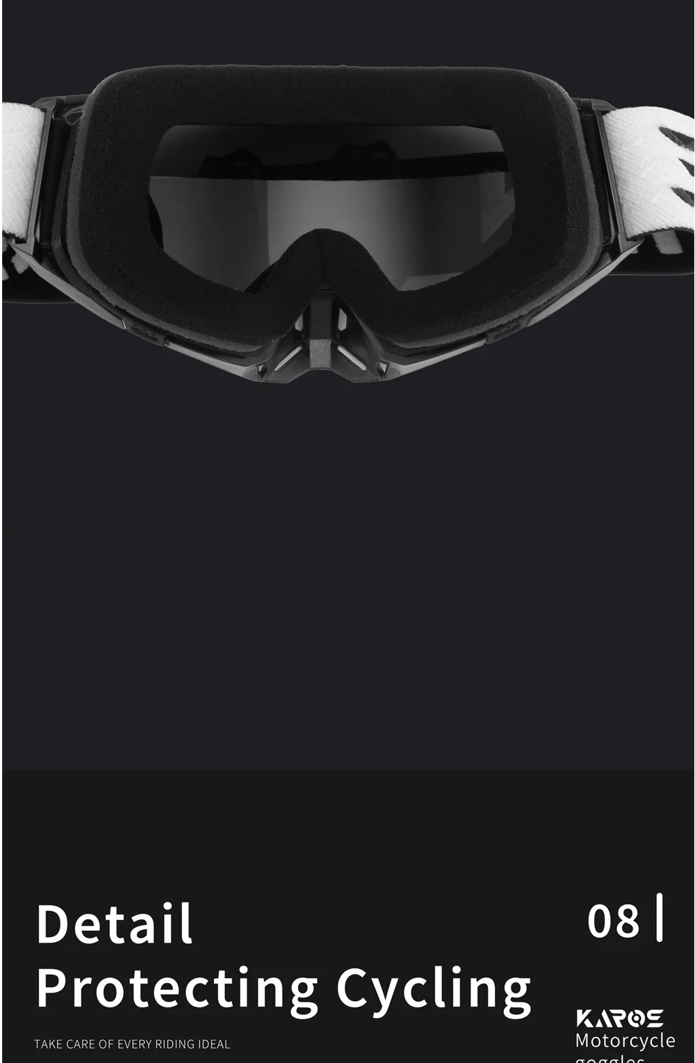 KAROS Motorradbrille UV400 Antibeschlag MX Motocross Off-Road Helm Kompatible Reitbrille K336 – Detail 11