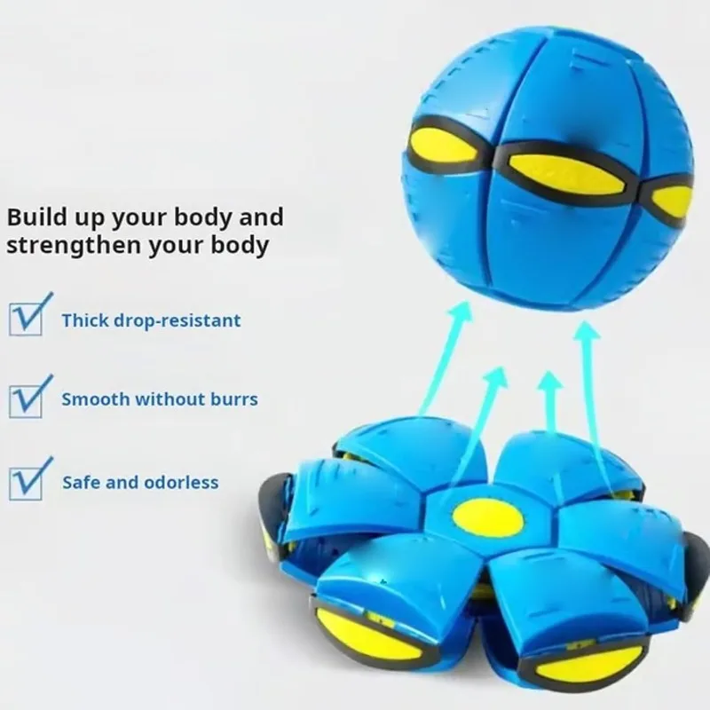 Bola mágica de meta com 3 lâmpadas, bola quicando mágica para crianças, disco voador mágico, bola saltitante, brinquedo de interação pai-filho