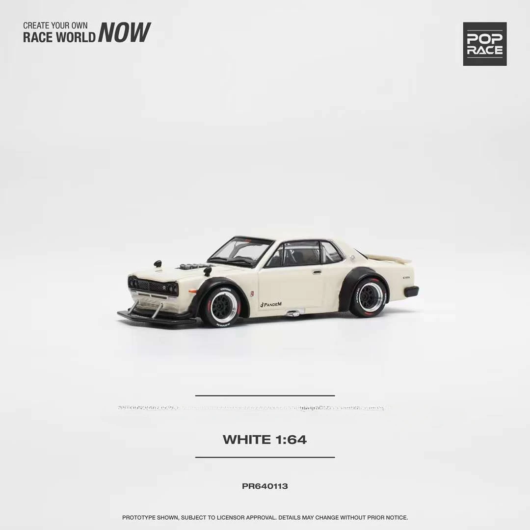 XCartoys x Pop Race 1:64 Skyline 2000 engine V8 DRIFT White Diecast Model Car