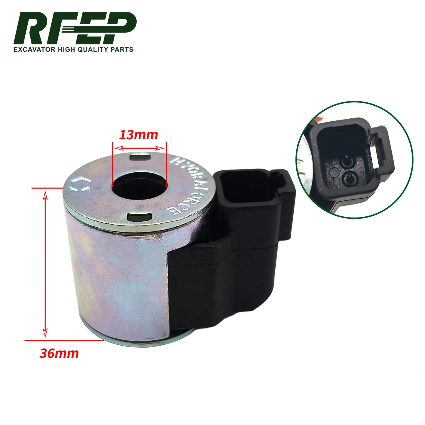 RFEP OEM：4303624 Pilot Solenoid Valve Coil For Caterpillar CAT 307 Excavator Hydraulic Solenoid Coil Inner Hole 13mm Height 36mm