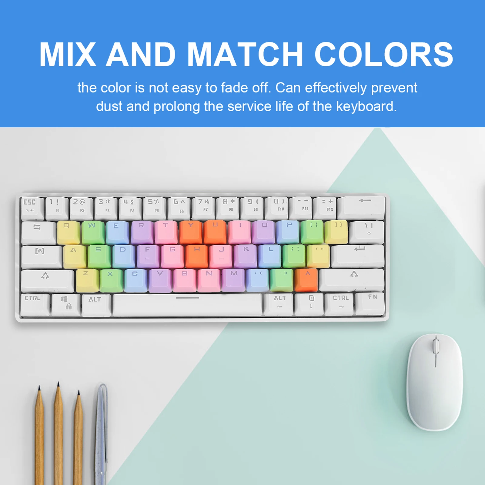 

Keycaps Keyboard Supply Durable Colorful Chic Accessories Replace Keycaps Kits Mechanical Computer Mouse Pad Gaming