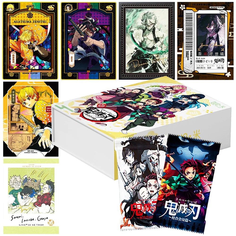 Demon Slayer Collection Cards Exquisite Rotating Enamel Series Rare Cards Fantasy Anime Peripheral Creative Toys Christmas Gifts