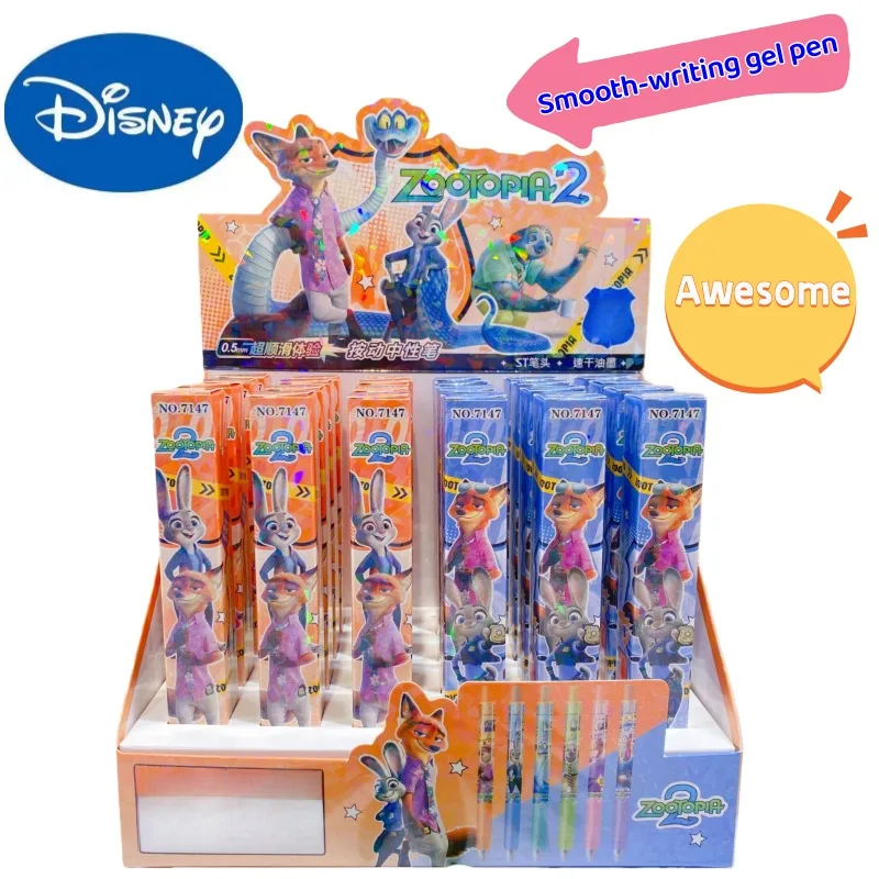 

Disney Judy Hopps Nick Wilde Высоко цветовое значение Креативная глухая коробка Push Pen Мультяшная милая студенческая экзаменационная кисть для письма Гладкая гелевая ручка