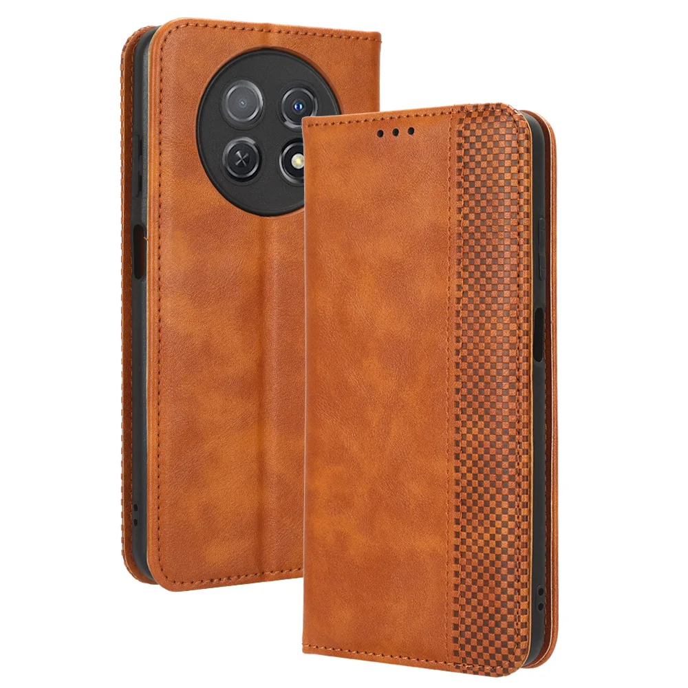 NOVA Y91 6.95INCH STG-LX1 LX2 Flip Case Luxury Retro Leather Wallet Magnetic Auto Closed Cover For HUAWEI NOVA Y91 91 Phone Bags