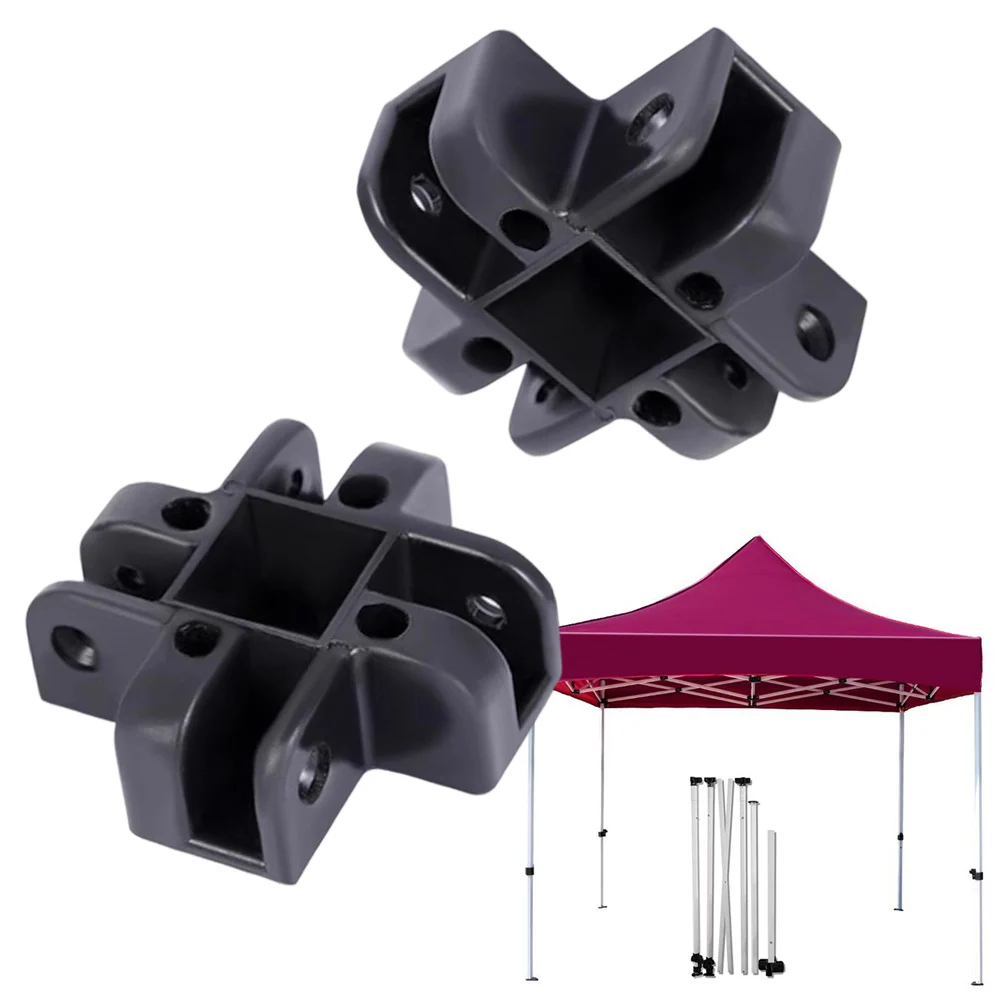 up Canopy Center Connector for 34x34mm Square Tubes - 4-Way Plastic Hub Bracket for Tents Awnings and Outdoor Structures